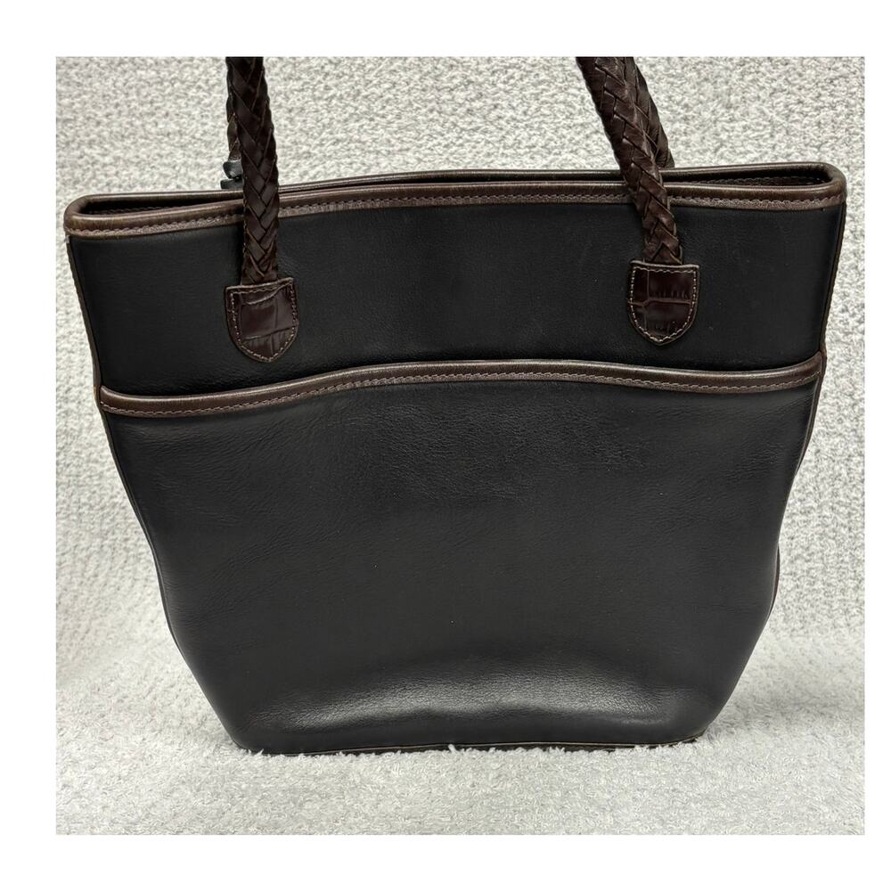Brighton Black Leather Shoulder Bag Purse #76962 - Picture 2 of 8